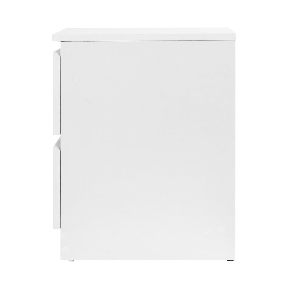 Pepe Bedside Table – White – 2 Drawers