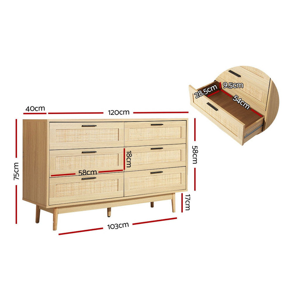 Hudson 6 Drawer Chest – Oak – Standard