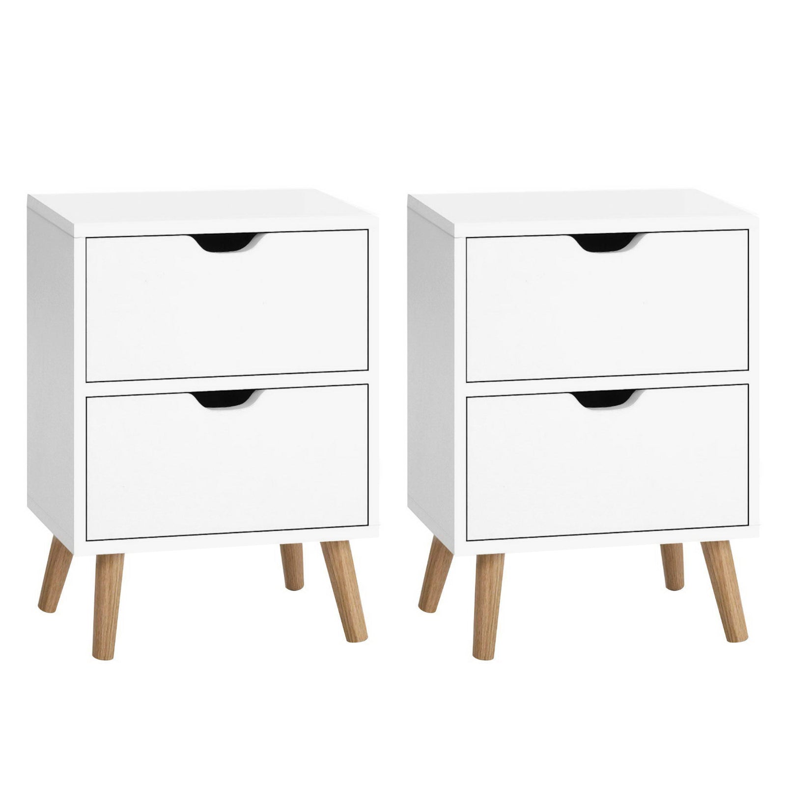 Linden Bedside Tables – White – Set of 2
