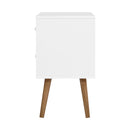 2 Drawers Two-Tone Bedside Table - White