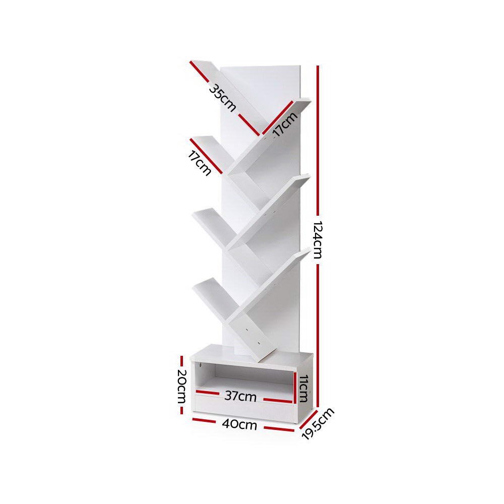 Arbor Tree Bookshelf – White – 7 Tier