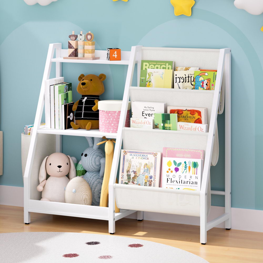 Arlo 3-Tier Kids Bookshelf – White – 83 cm