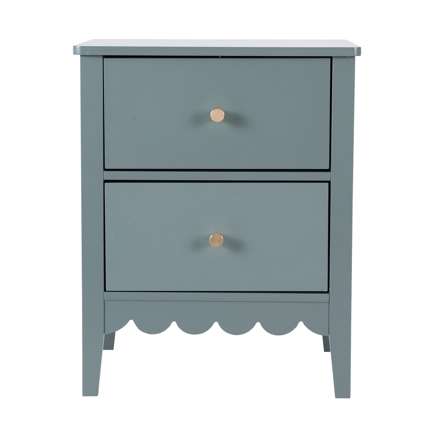Nara Bedside Table with 2 Drawers – Green – 50 cm