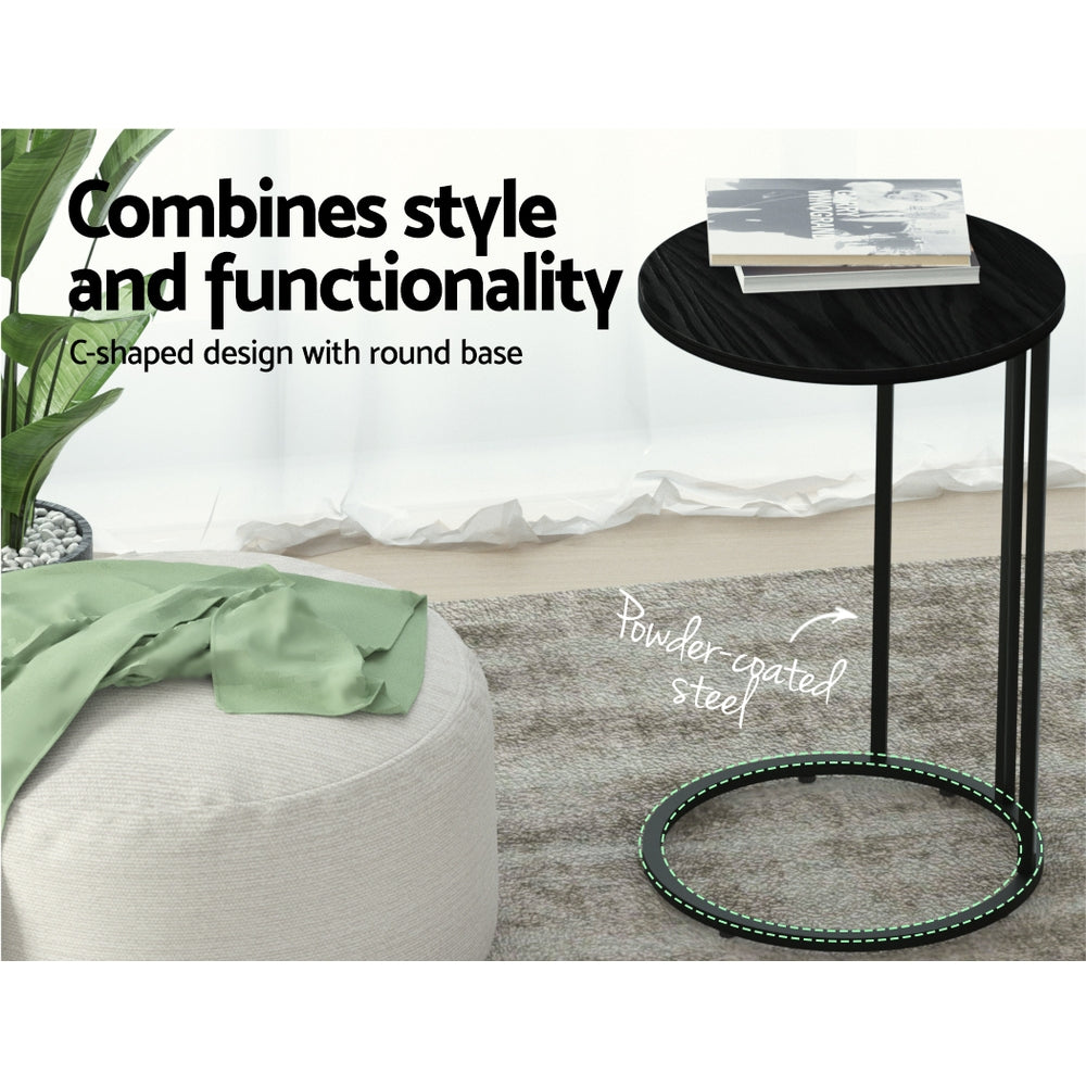 Martha C-Shape Side Table – Black