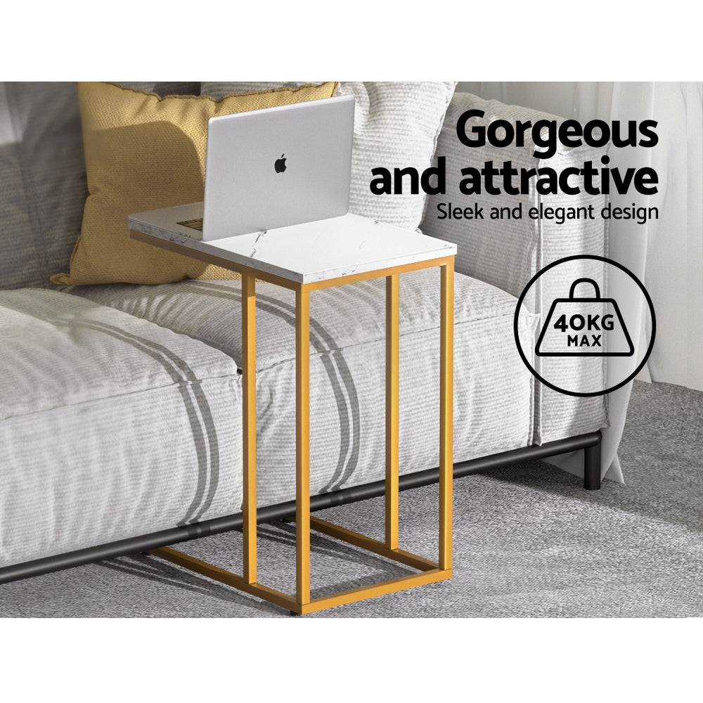 Nara Side Coffee Table – White Marble Effect