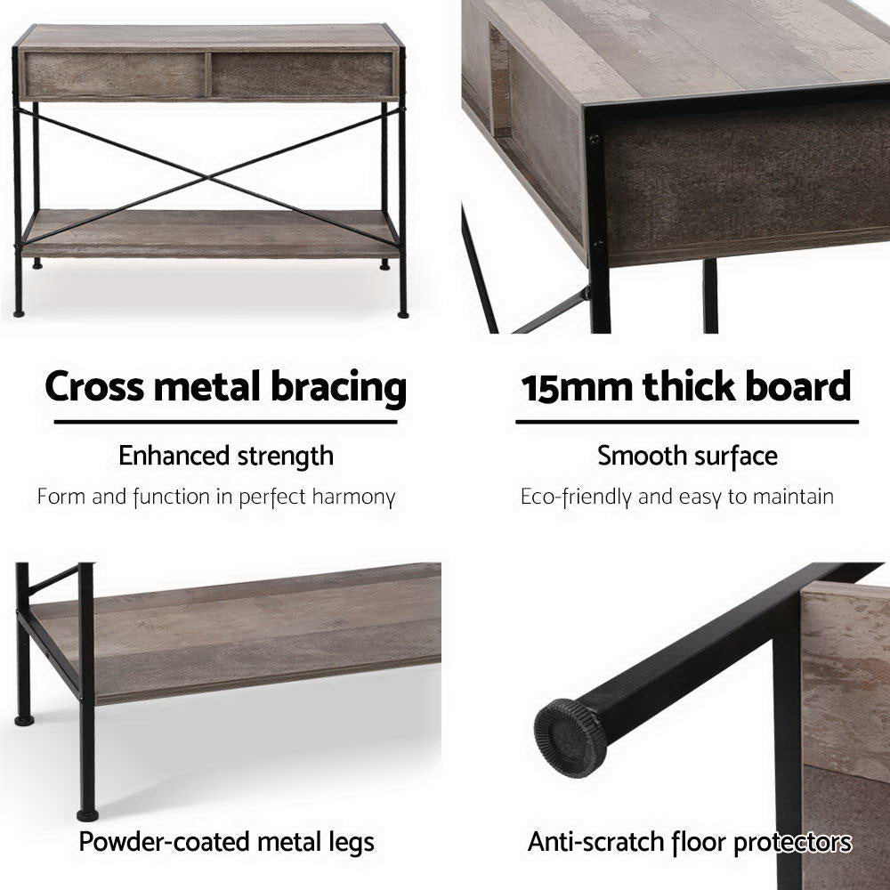 Valentina Console Table with Drawers – Walnut – Two Drawer