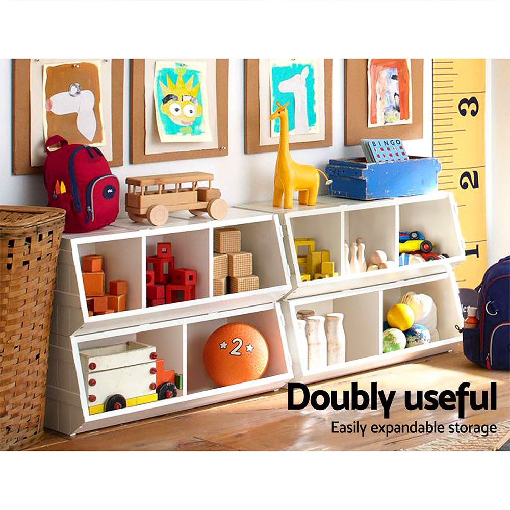 Kaleo Stackable Toy Storage – White