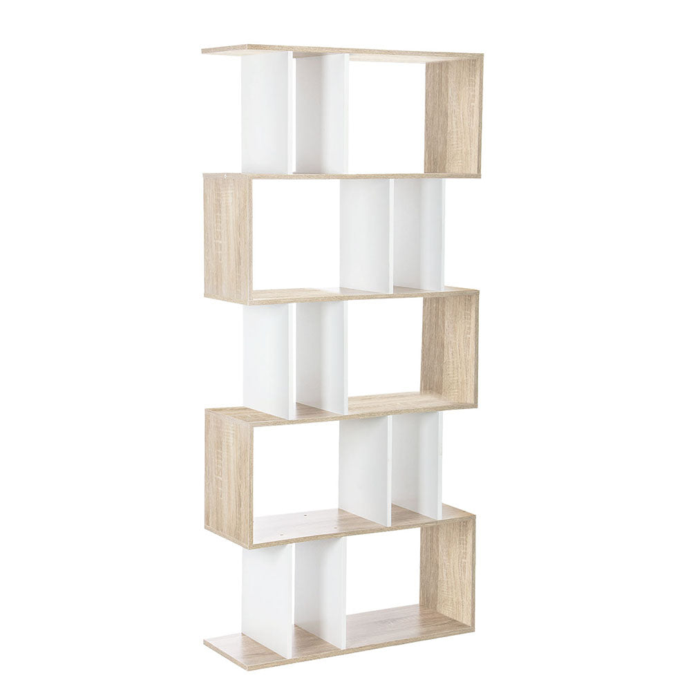 Rita Bookshelf – White & Oak – 5 Tier