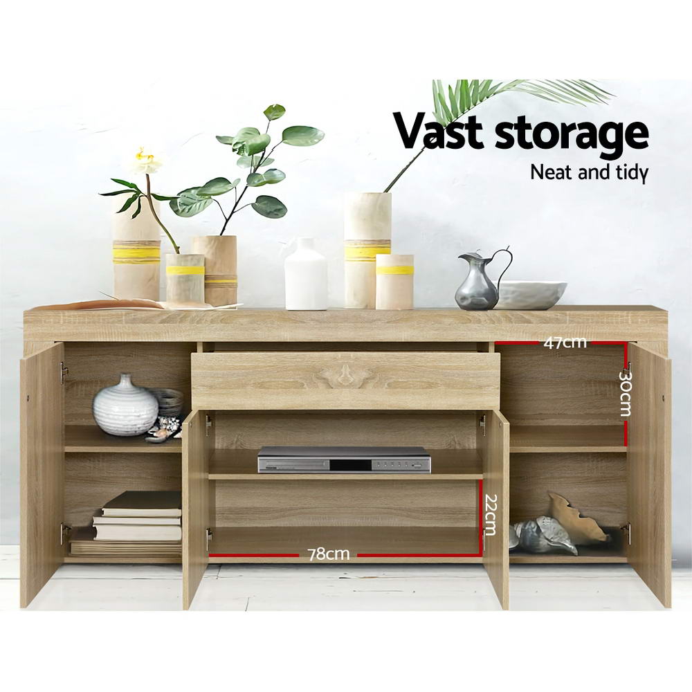 Callan Sideboard Buffet Cabinet – Oak Finish – 180 cm