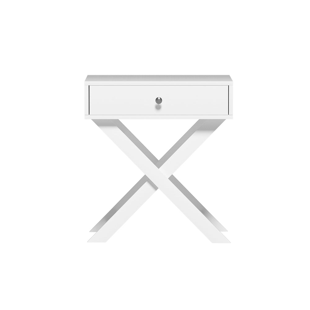 Qara Bedside Table – White – 55 cm