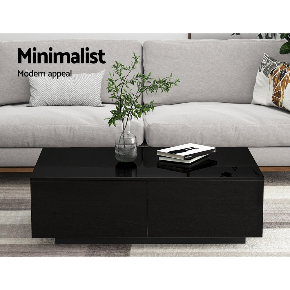 Aspen Four Drawer Coffee Table – Black – 95 cm