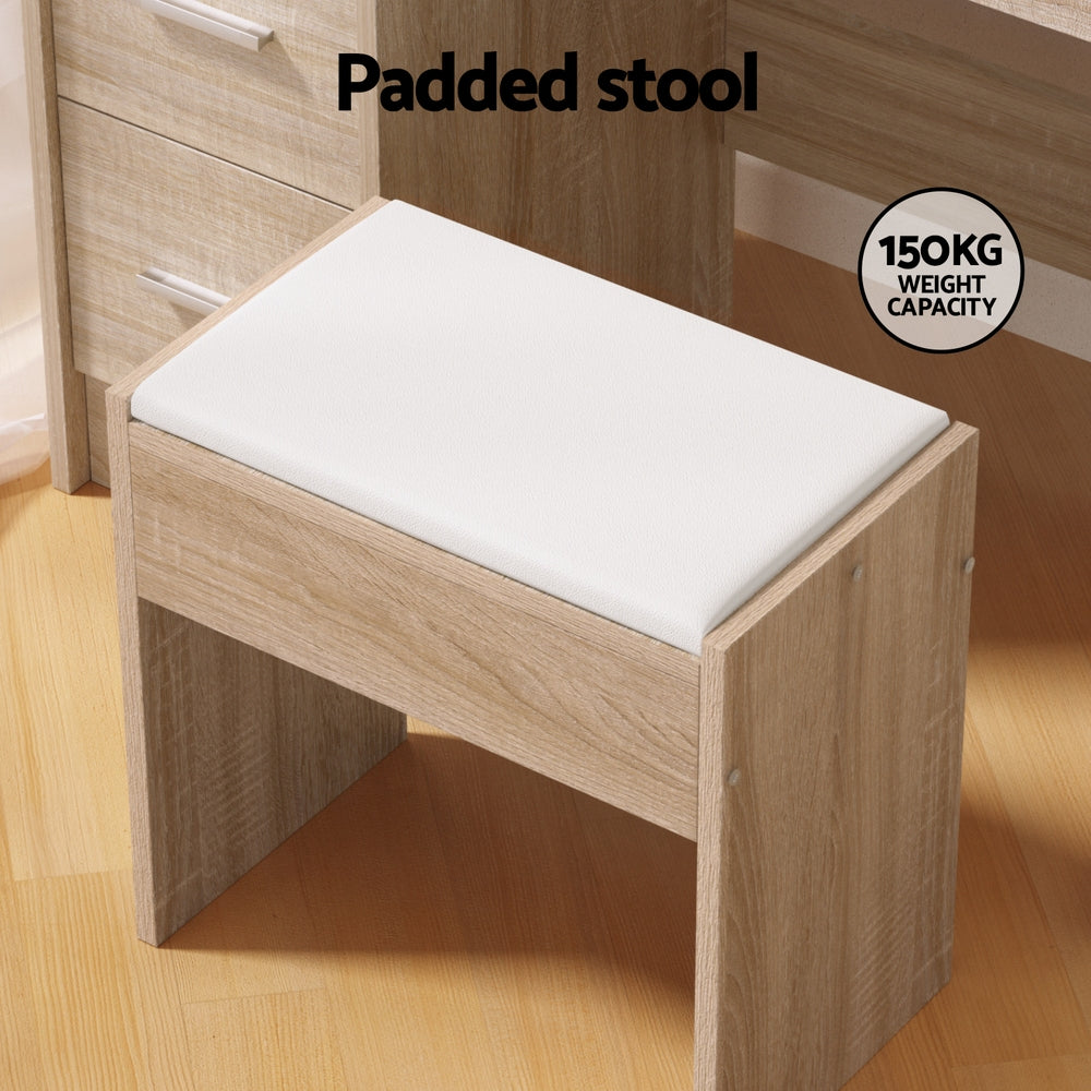 Celeste LED Dressing Table Set – Wood – 10 LED Bulbs