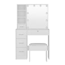 Dressing Table Set with 10 LED Bulbs – Dylan White