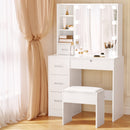 Dressing Table Set with 10 LED Bulbs – Dylan White