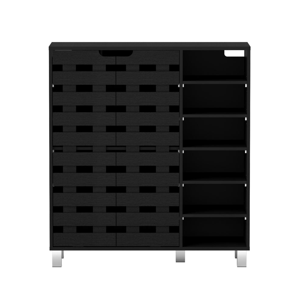 Marston 6-Tier Shoe Cabinet – Black – 24 Pairs