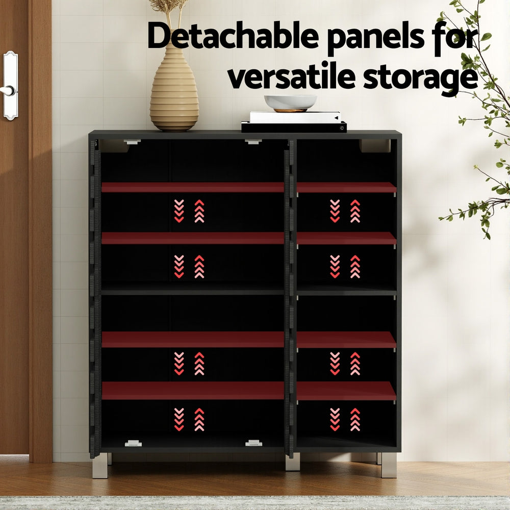 Marston 6-Tier Shoe Cabinet – Black – 24 Pairs