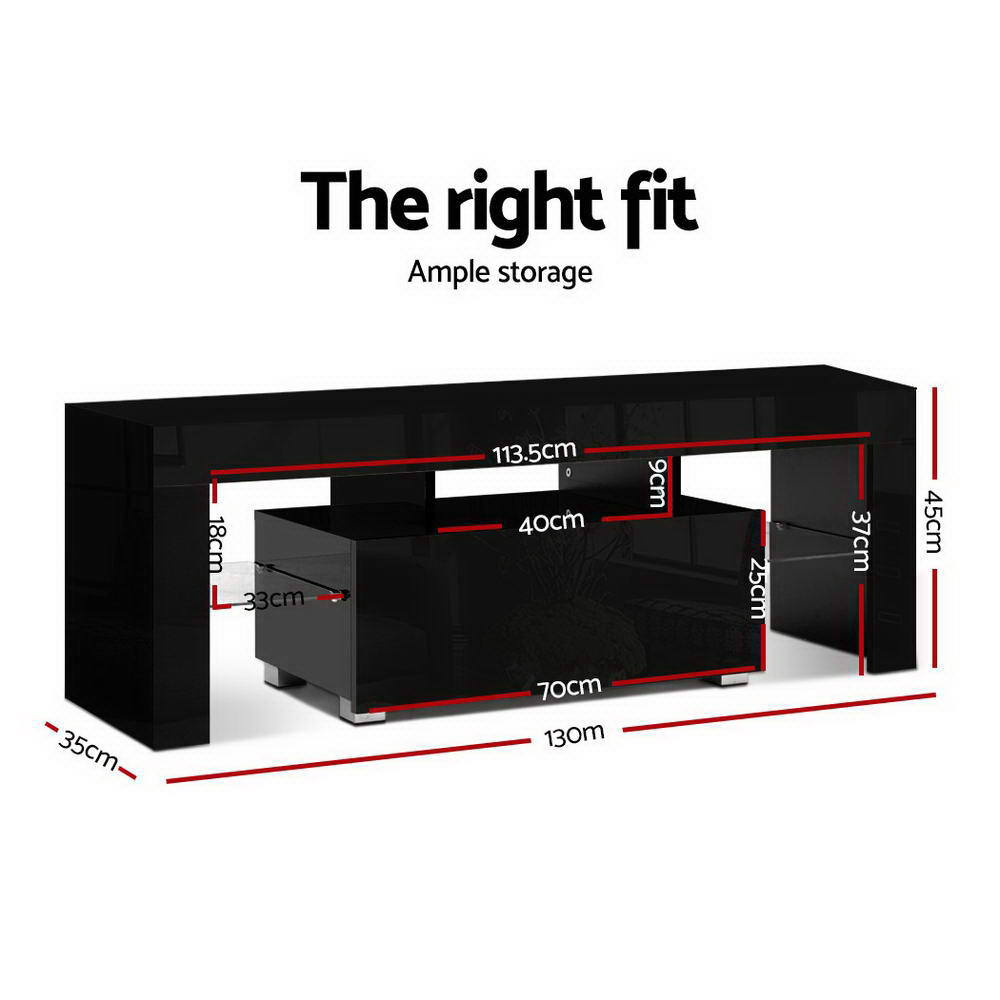Alderon LED TV Cabinet – Black – 130 cm