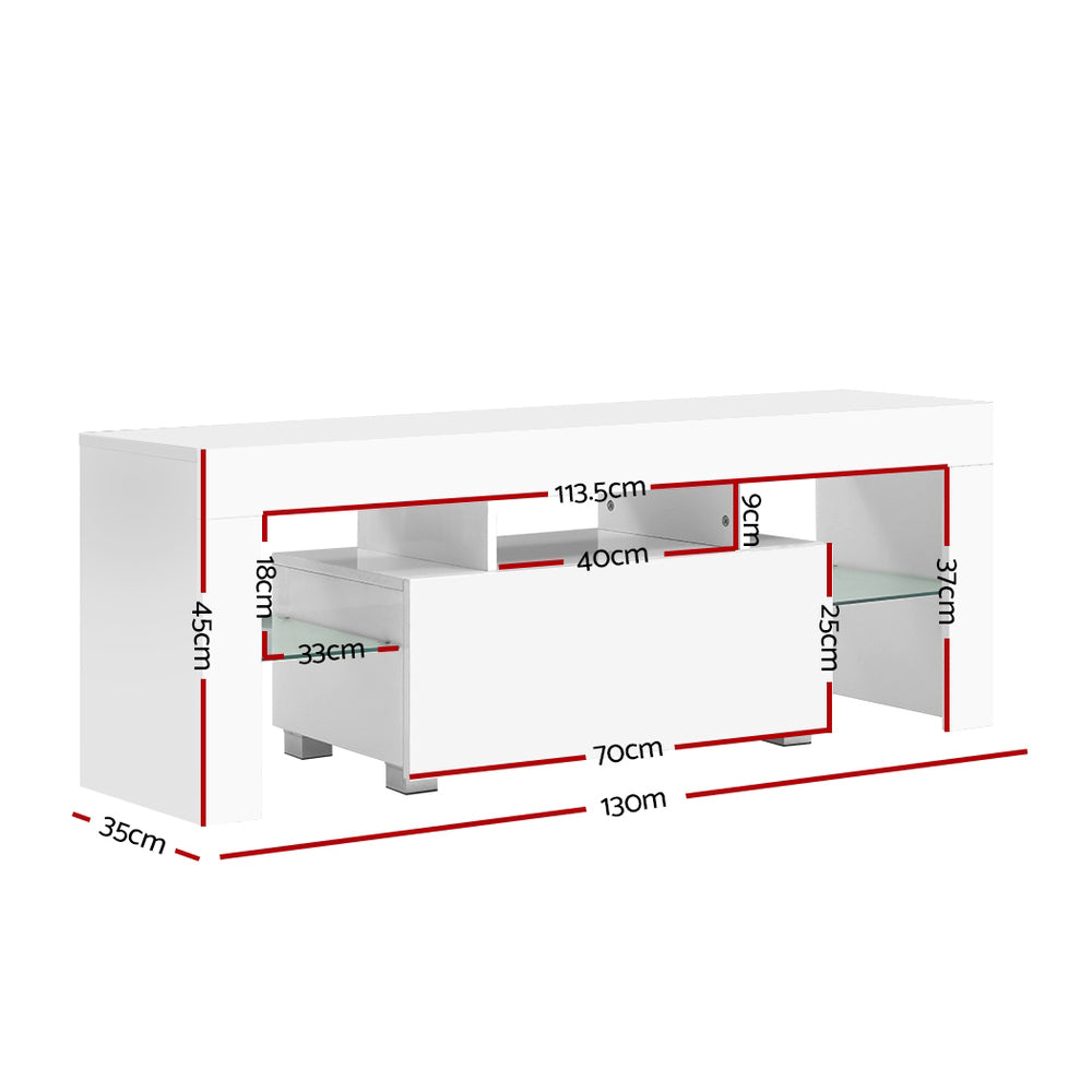 Elo LED Entertainment Unit – White – 130 cm