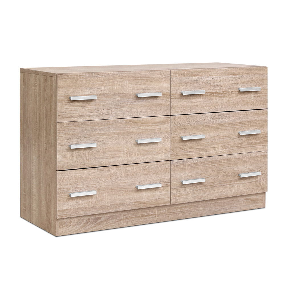 Marston 6-Drawer Chest – Oak – 110 cm