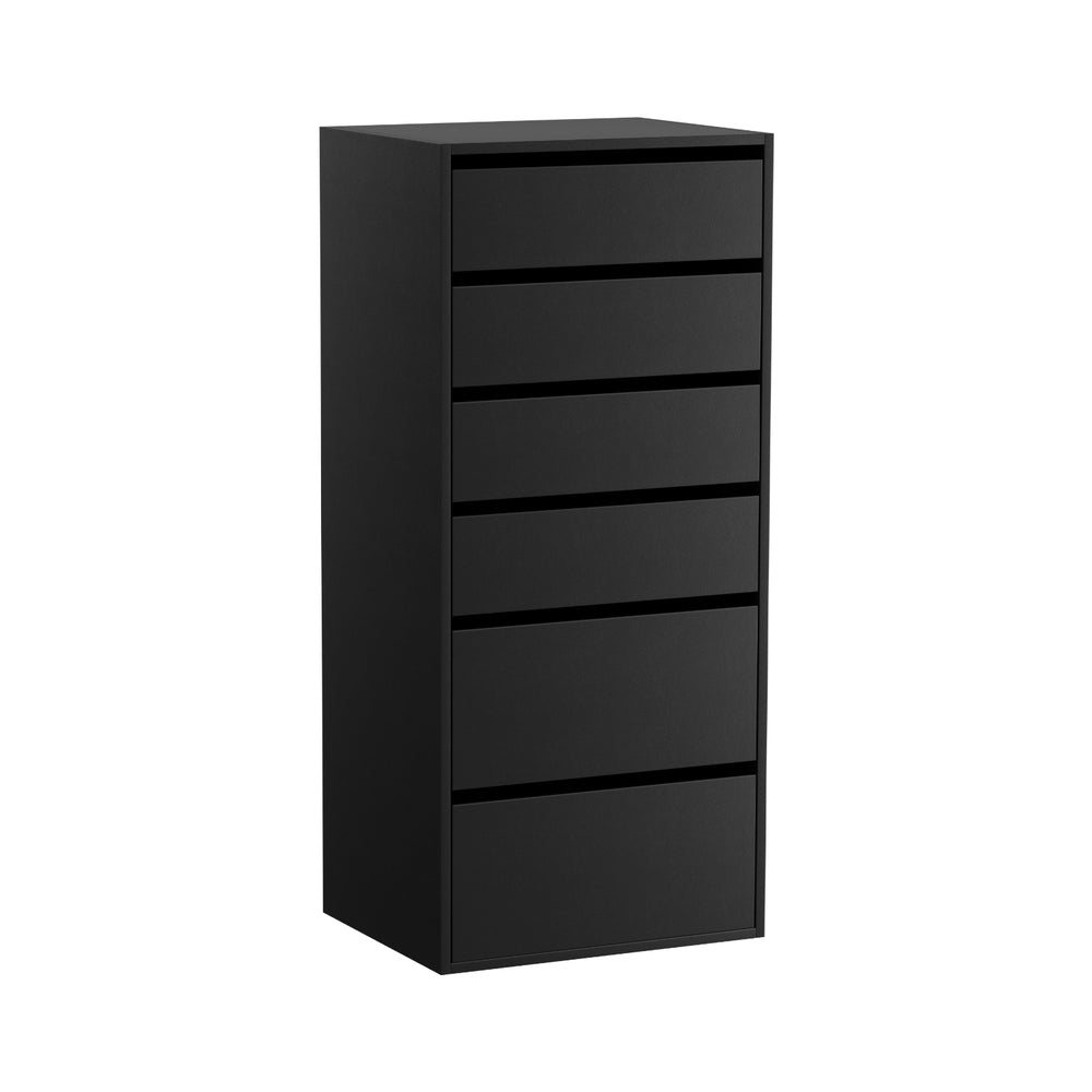 Atlas 6 Chest of Drawers Dresser Tallboy Black