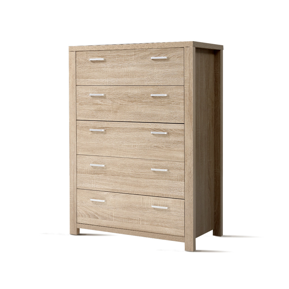 Maxi 5-Drawer Tallboy – Pine – 80 cm