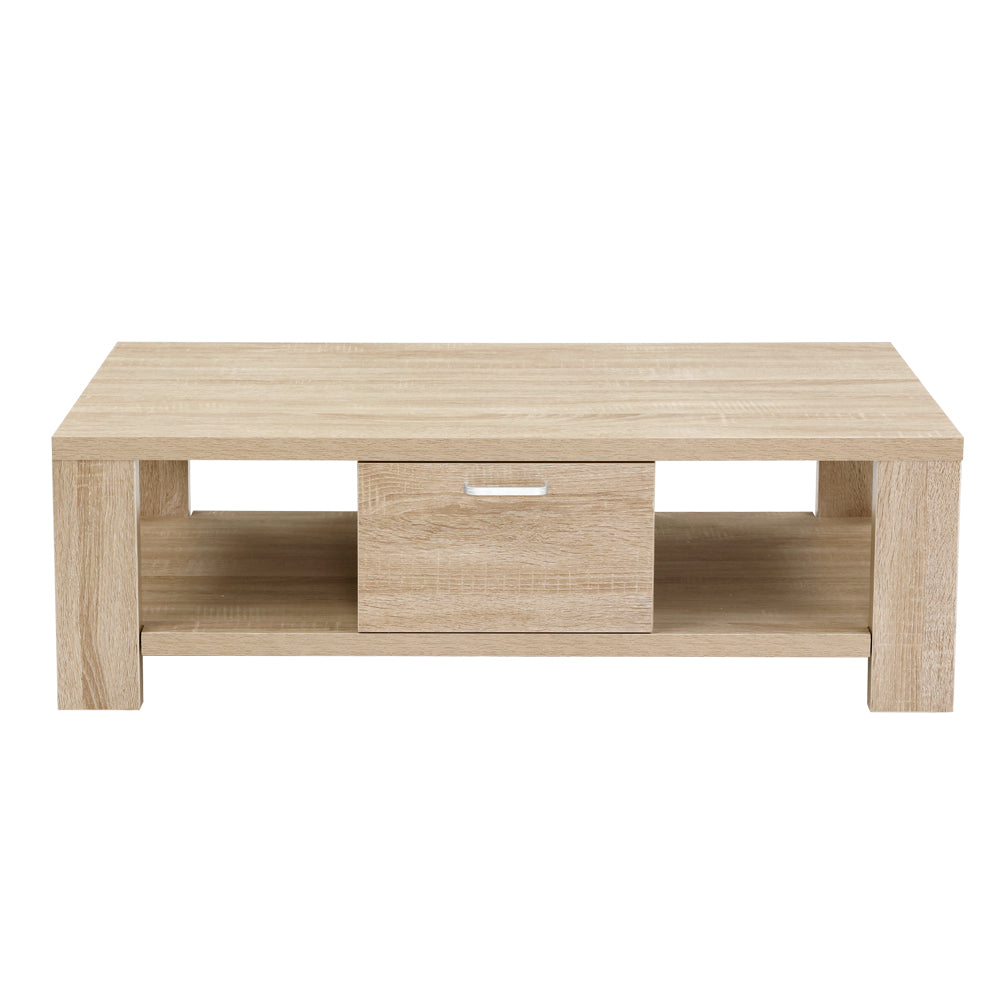 Maxi Oak Coffee Table with Drawer – Brown