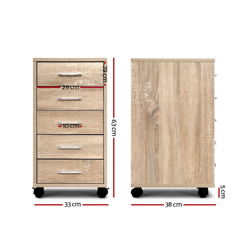 Kairo Filing Cabinet – Wood – 5 Drawer