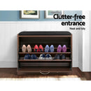 Shoe Storage Bench with 15 Pair Capacity – Walnut