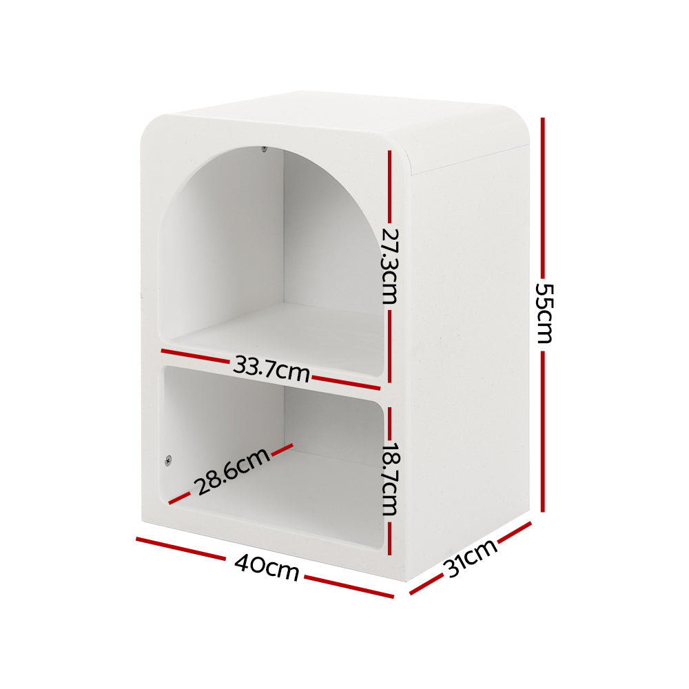 Arched Bedside Table – White – 40 cm