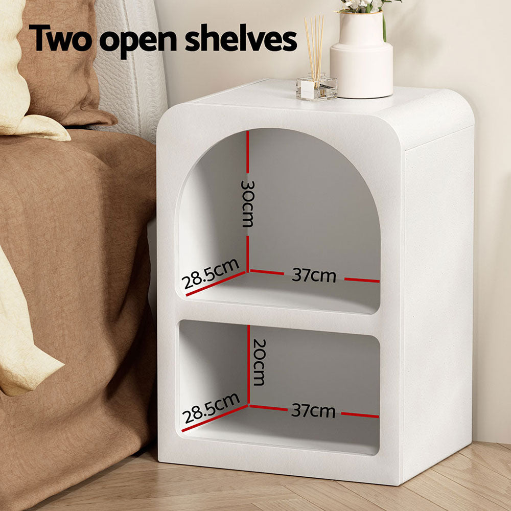 Arched Bedside Table – White – 40 cm