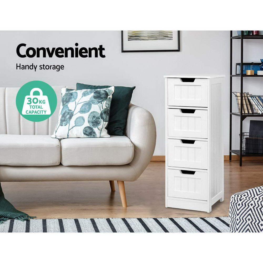 Leesa Storage Cabinet – White – 4 Drawer