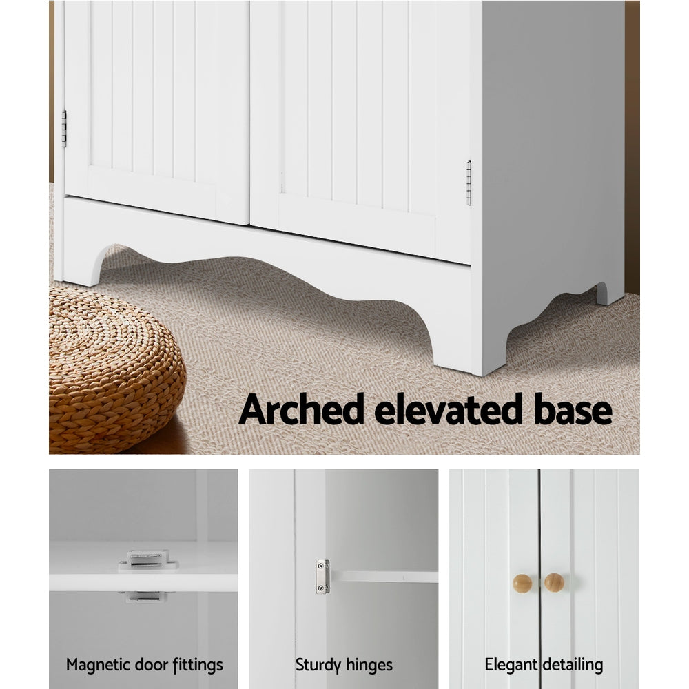 Hudson Sideboard Buffet Cabinet with 4 Doors – White