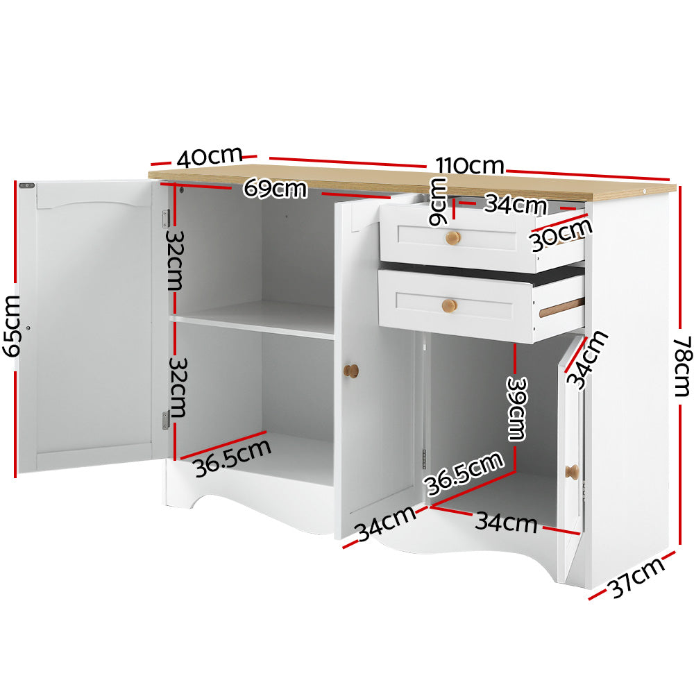 Berne Buffet Sideboard – White – 110 cm