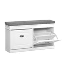 Shoe Cabinet Bench Storage - White