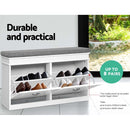 Shoe Cabinet Bench Storage - White