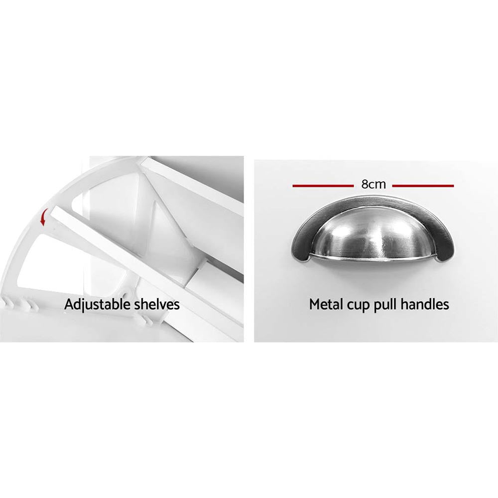 Kellor Shoe Cabinet Bench – White – 104 cm