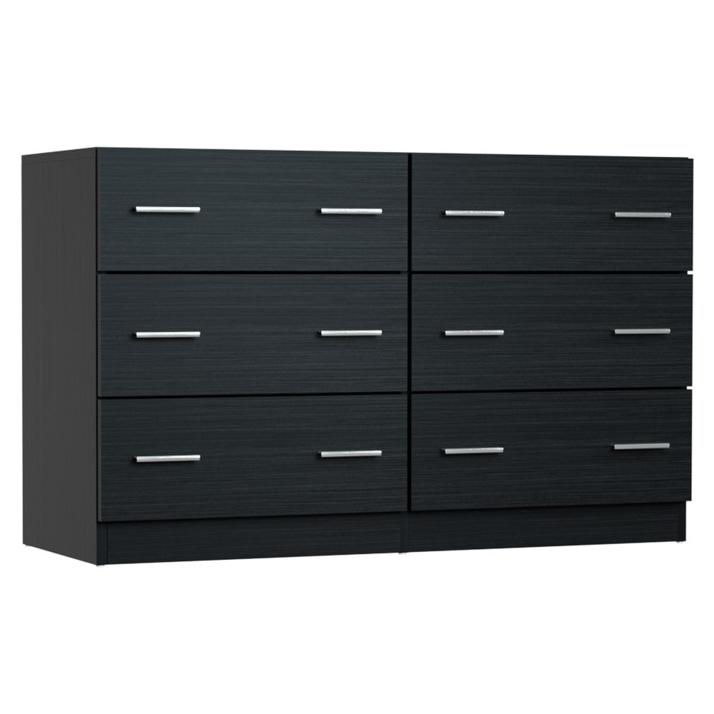 Alva 6 Drawer Lowboy – Black – 110 cm