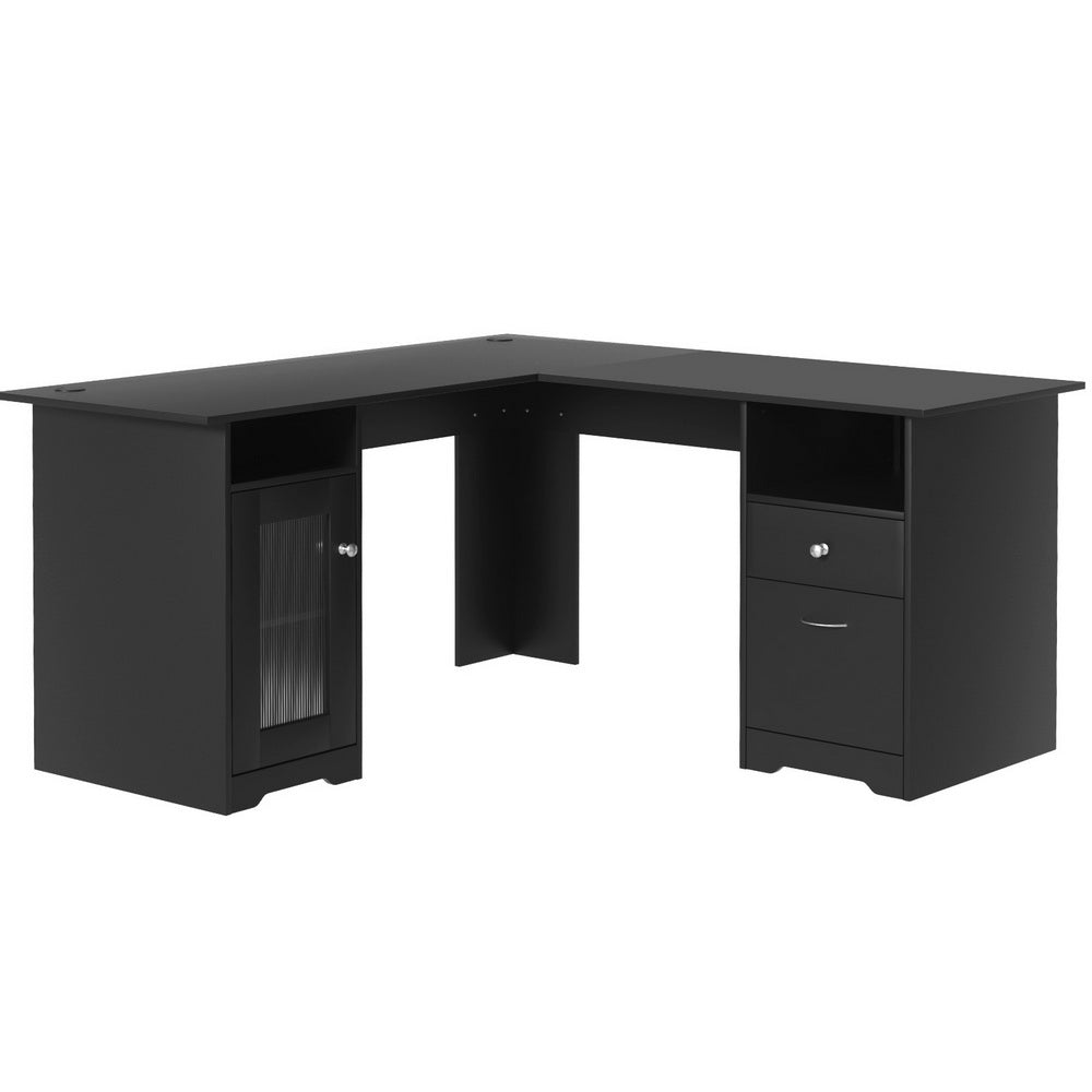 Computer Desk Home Office Study Desks L - shaped Corner Table with Storage