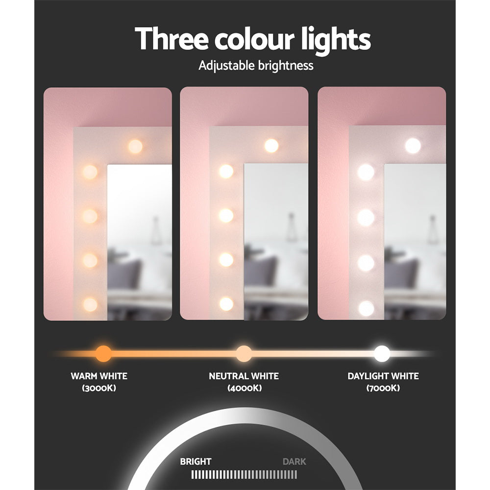 Celeste LED Dressing Table with Stool – White – Standard