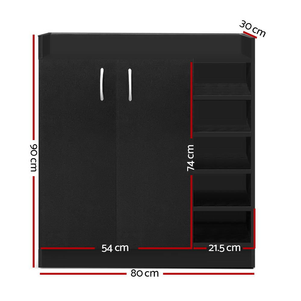 Kepler 2-Door Shoe Cabinet – Black – Medium