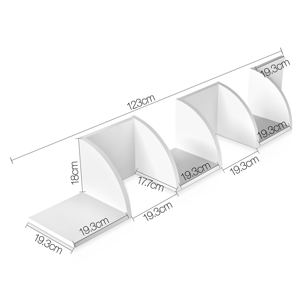 Zenith 5-Tier Corner Wall Shelf – White – 123 cm