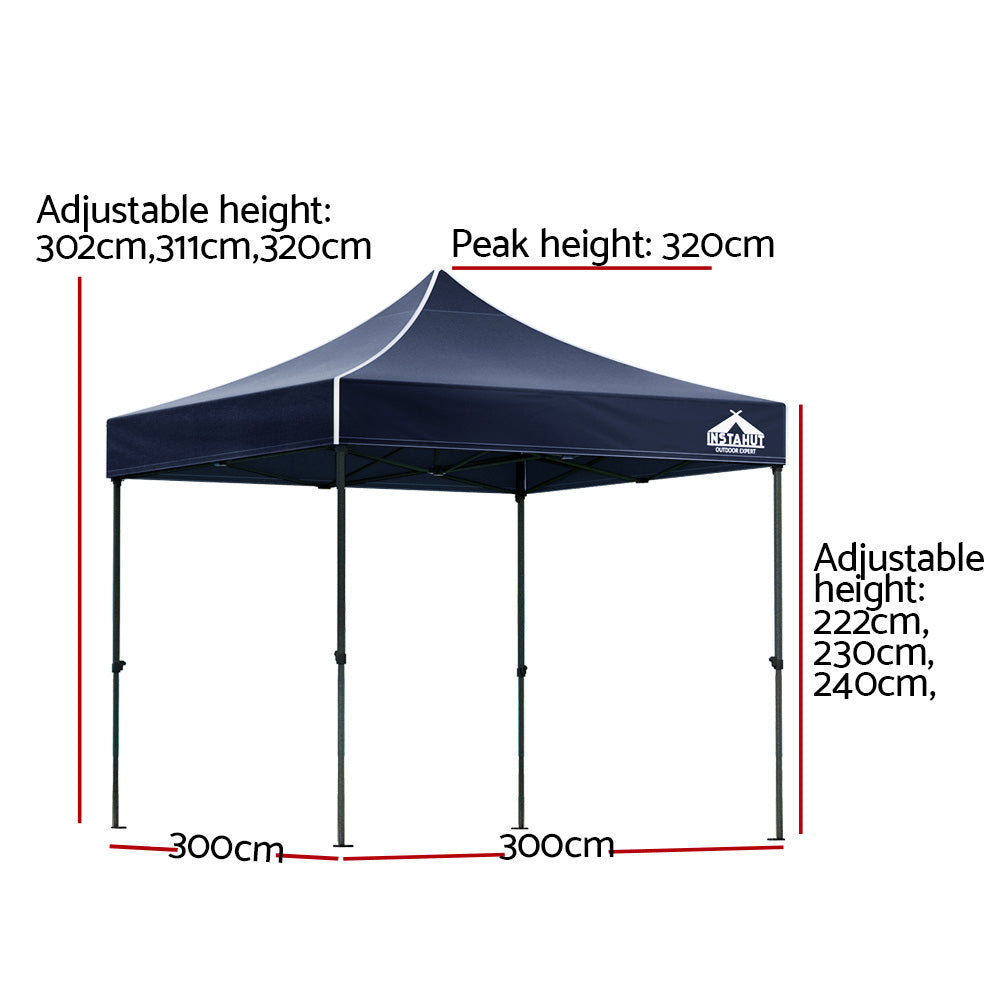 Kairo Pop Up Gazebo – Navy – 3 x 3 m