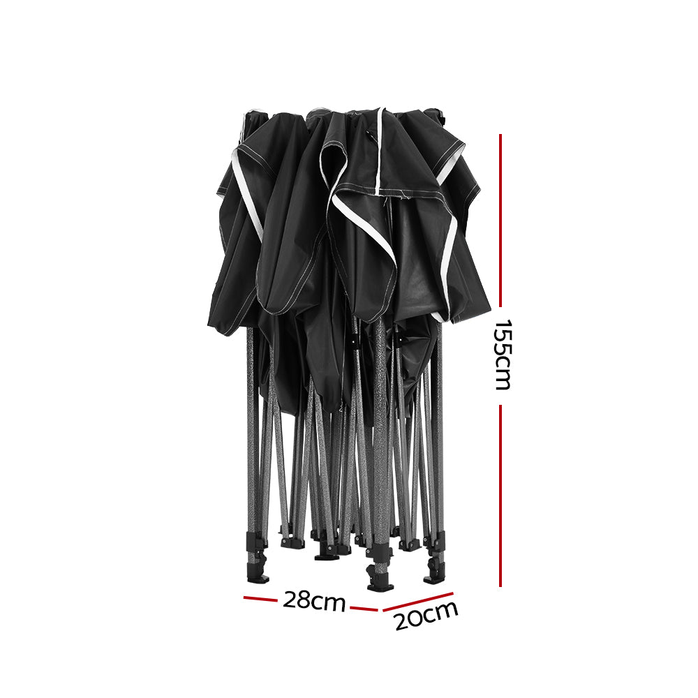 Valentina Pop-Up Outdoor Gazebo – Black – 3 × 4.5 m