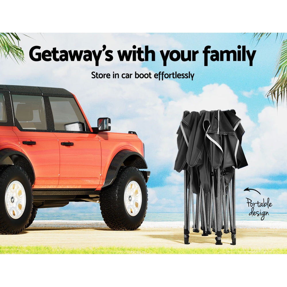 Valentina Pop-Up Outdoor Gazebo – Black – 3 × 4.5 m