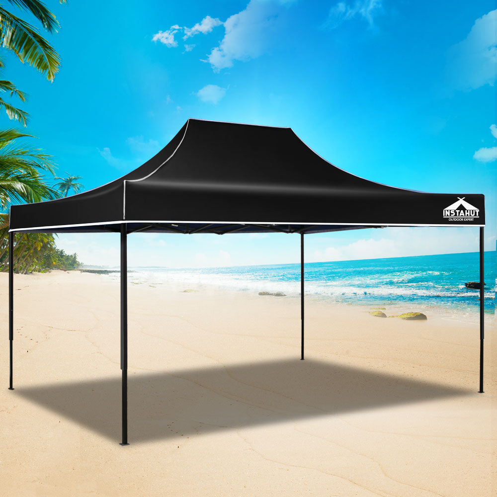 Valentina Pop-Up Outdoor Gazebo – Black – 3 × 4.5 m