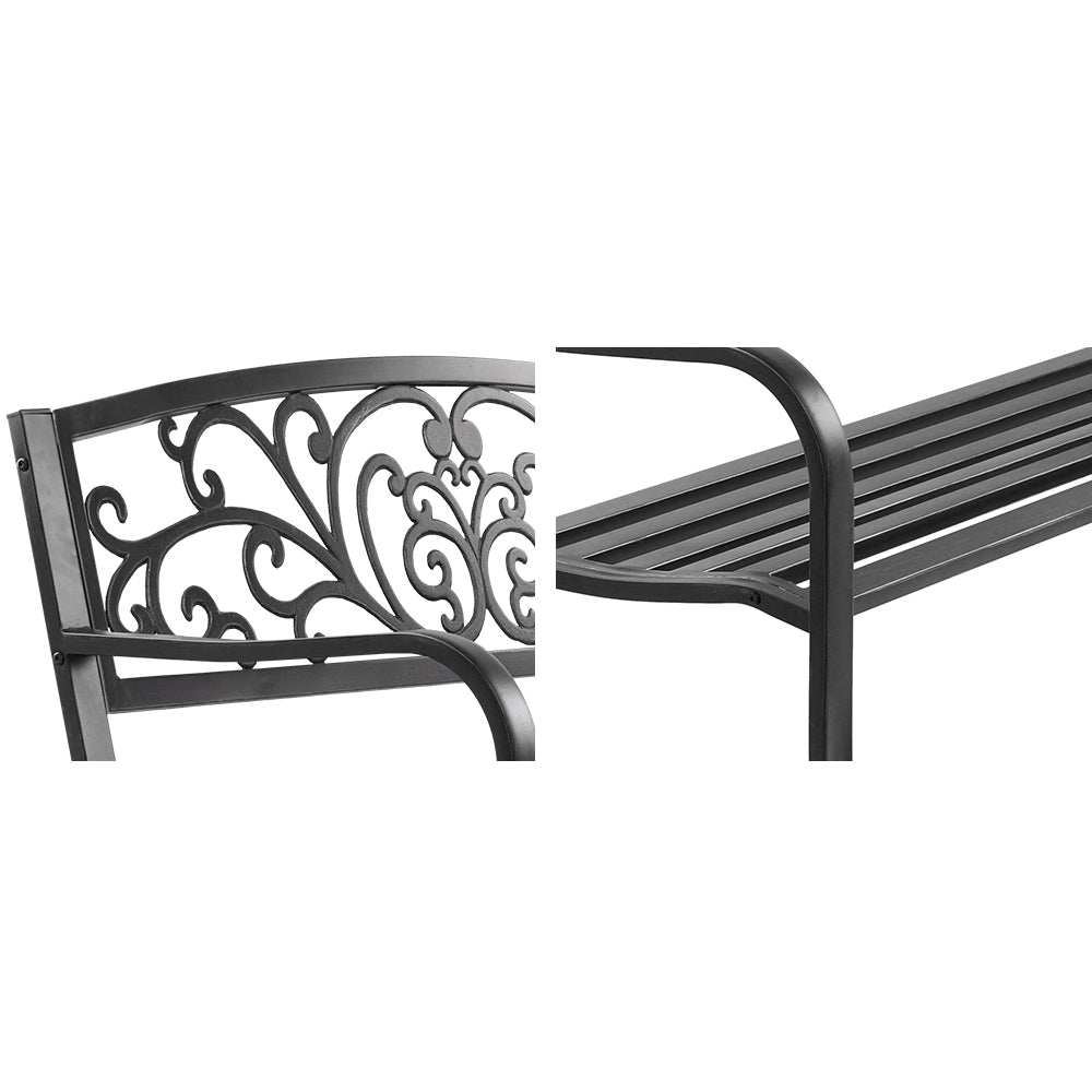 Serano Garden Bench – Black – 3 Seater