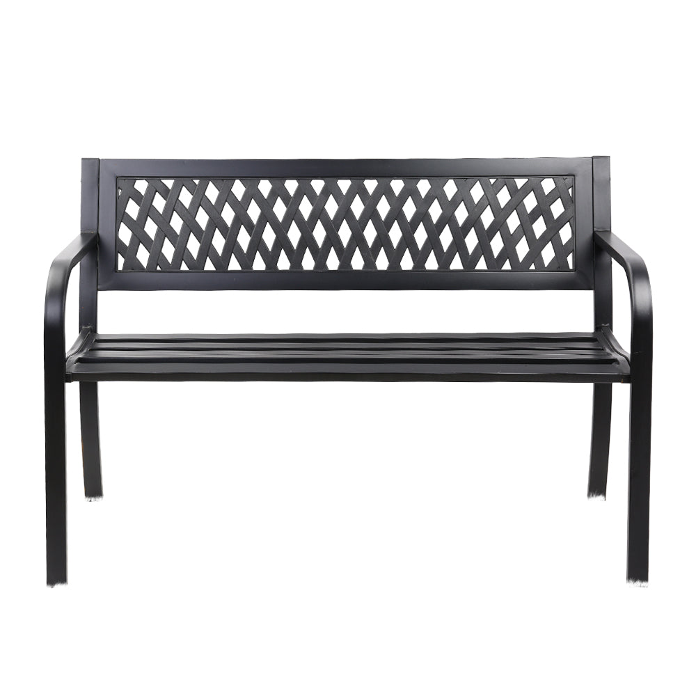 Alderon Garden Bench – Black – 2 Seater