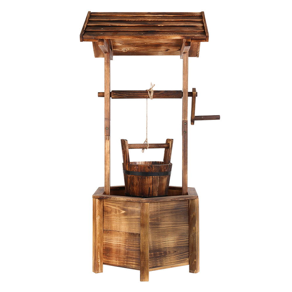 Heritage Wooden Wishing Well – Brown – 100 cm