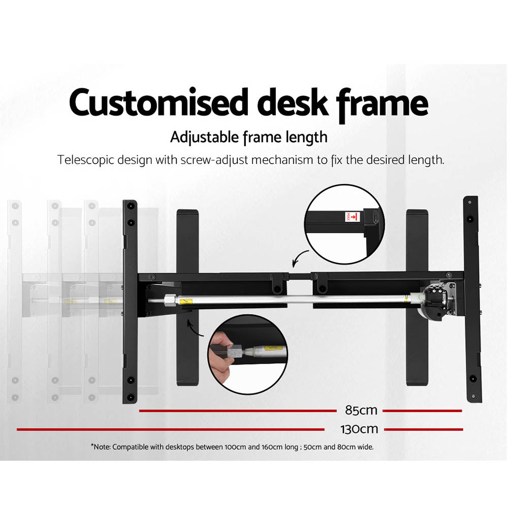 Veron Electric Sit Stand Desk – White – 140 cm