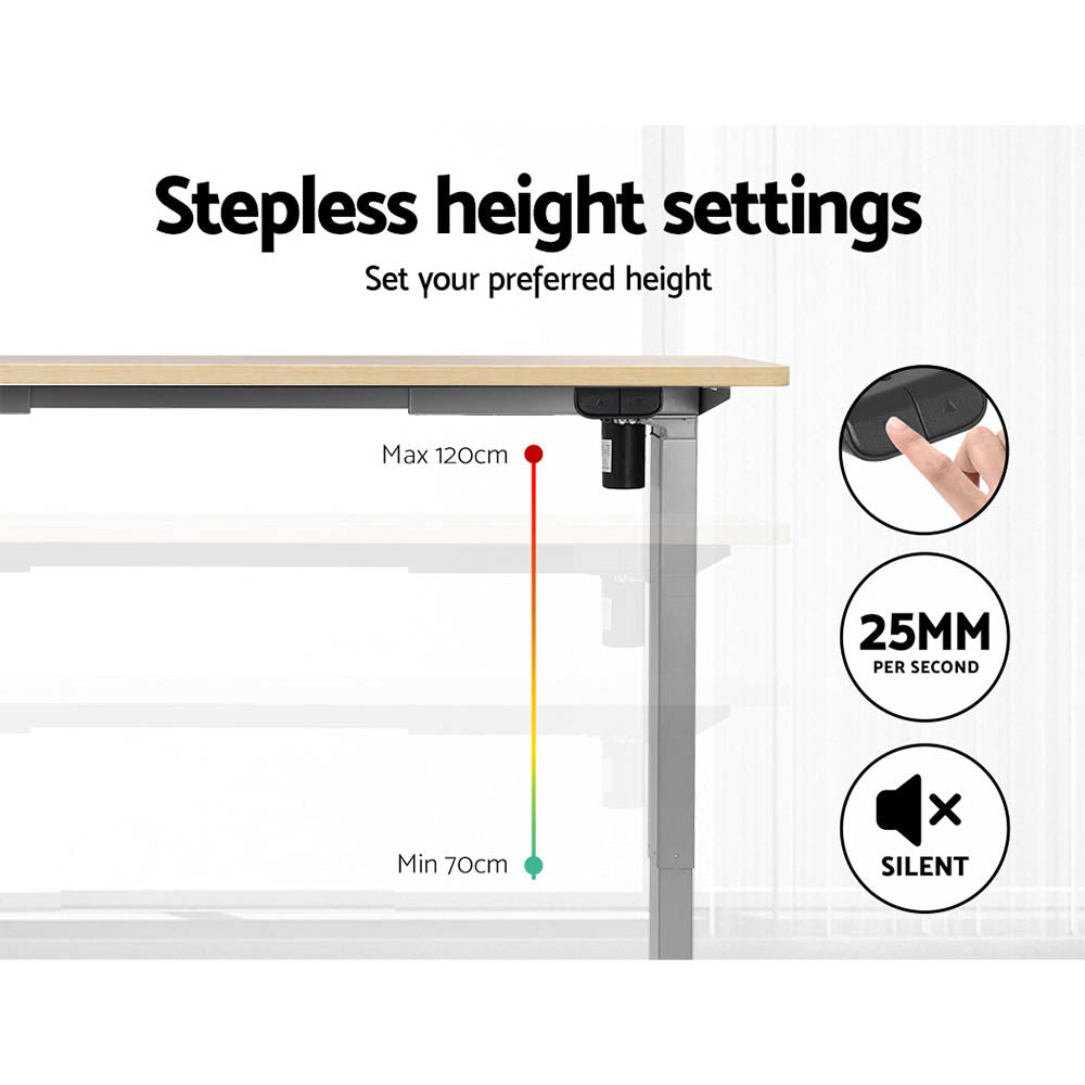 Veron Electric Sit Stand Desk – Brown – 140 cm